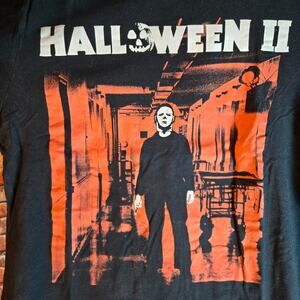 Halloween II Michael Myers Horror Movie Graphic T Shirt Black Adult S